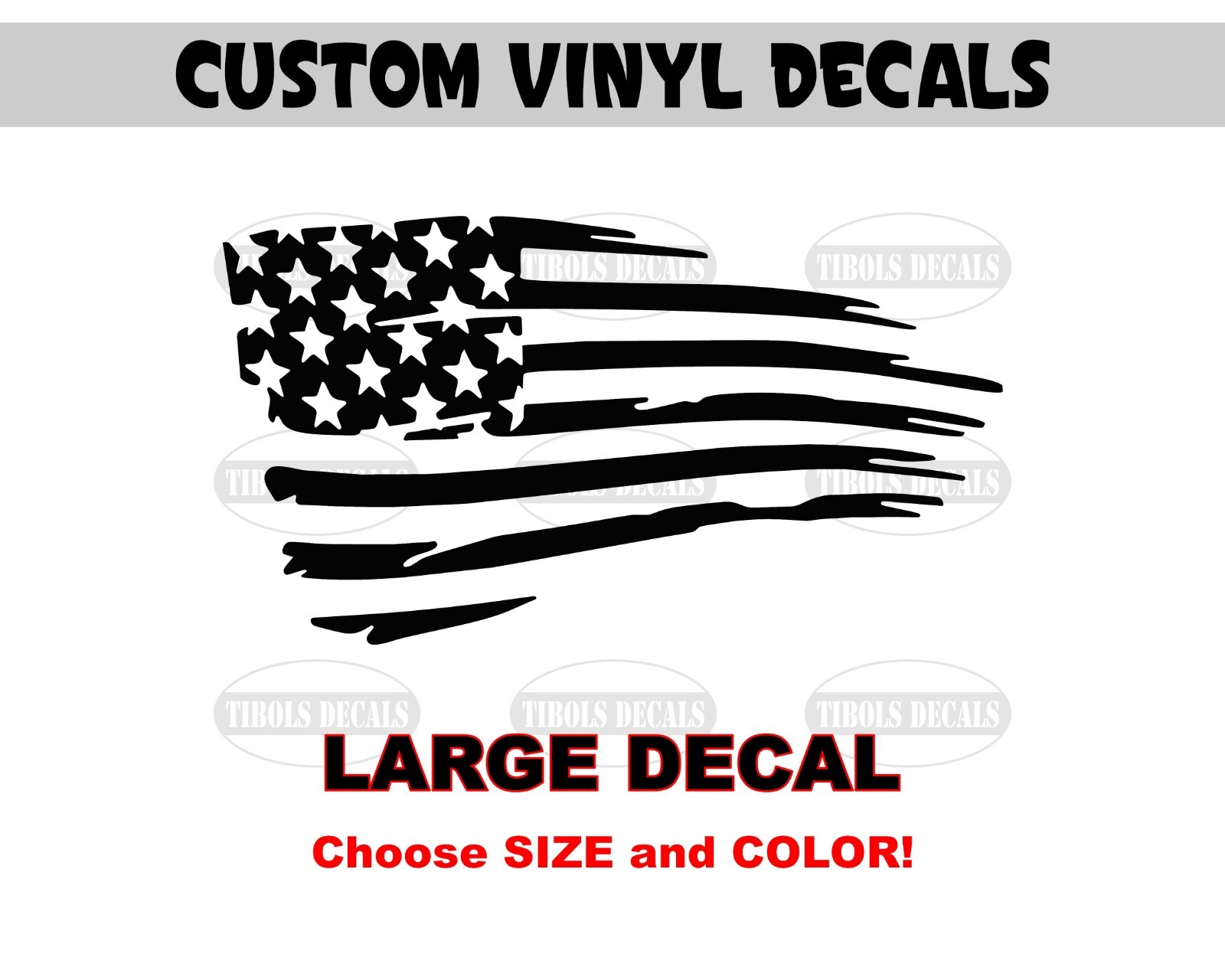 USA Distressed American Flag Decal Ripped Torn US Flag Sticker, One ...