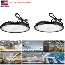2Pack 300W UFO LED High Bay Light, Shop Lighting with US Plug for GYM Garage