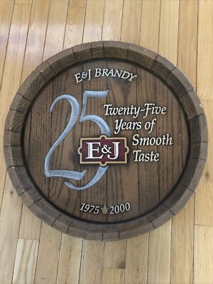 Vintage E &J Brandy 1975-2000 Commemorative Hanging Foam Barrel 20  Round