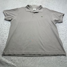 Lacoste Pique Polo Shirt Gray Short Sleeve Mens Size 8 3XL XXXL