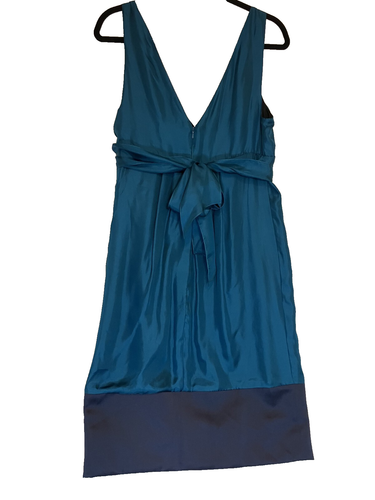 Vera Wang Silk A-line Midi Tie Back Dress Empire Waist Flower Women's Size 10 - Picture 7 of 10