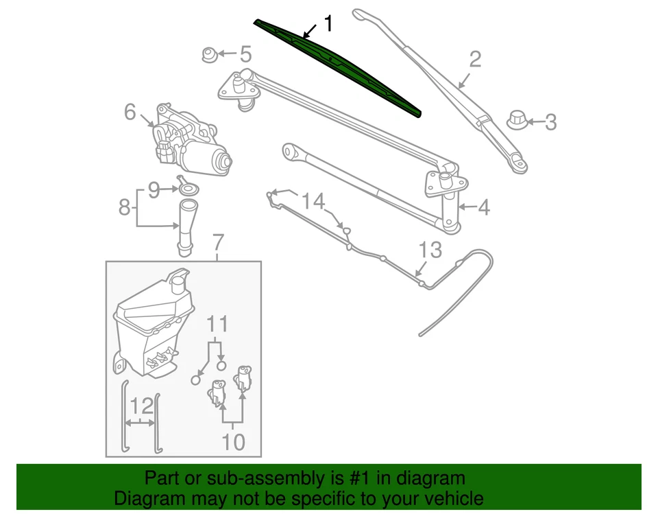 Limpiaparabrisas del lado del conductor genuino GM 2004-2008 Chevrolet Aveo5 96898048 Foto 3 de 3