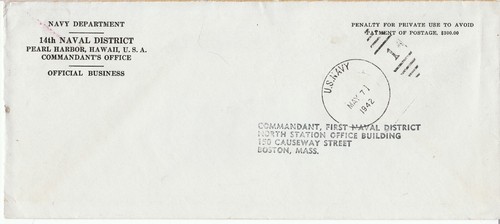 U.S. Navy "14th Naval District" 3 Different Covers '1942, 1943 & 1945'