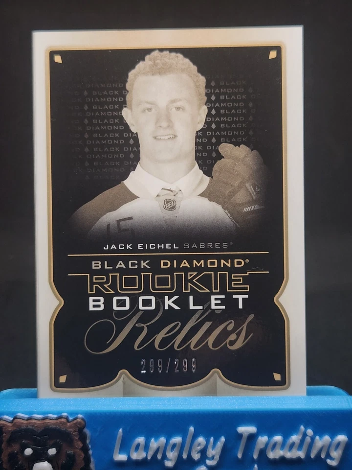 2015 Upper Deck Black Diamond Jack Eichel Rookie Booklet #d 299/299 Bookend  - Image 2 of 2