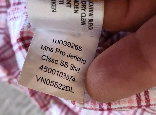Ariat Pro Series Jericho Plaid Shirt Short Sleeve Button Up Mens Workwear EUC L - Picture 10 of 15