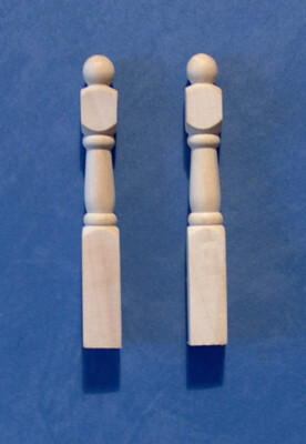 1/12, Dolls house diy 2 Newel Posts for Stairs / Staircase Newels Wood Post LGW