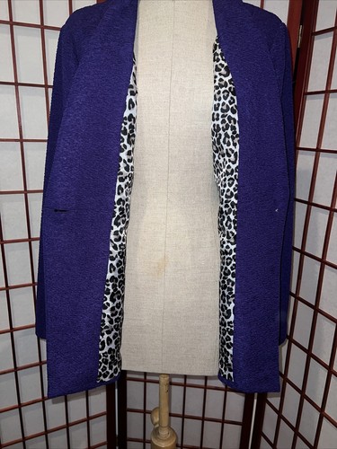 Chico's Womens Blazer Purple Crinkle One Button Lined Work Suit Jacket 2 US L/12 - Picture 10 of 11