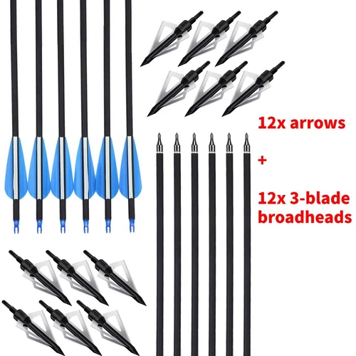 SP500 30'' Carbon Arrows OD 7.8mm Archery Arrowhead/Quiver Compound/Recurve Bow - Picture 11 of 20