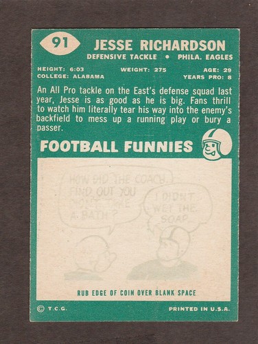 1960 Topps Football Singles - SELECT FROM A VARIETY OF CARDS - - Picture 87 of 151