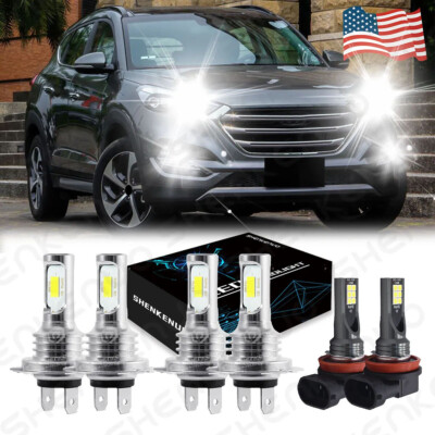 6pcs For Hyundai Tucson 2016 2017 2018 Combo LED Headlight Fog Light Bulbs