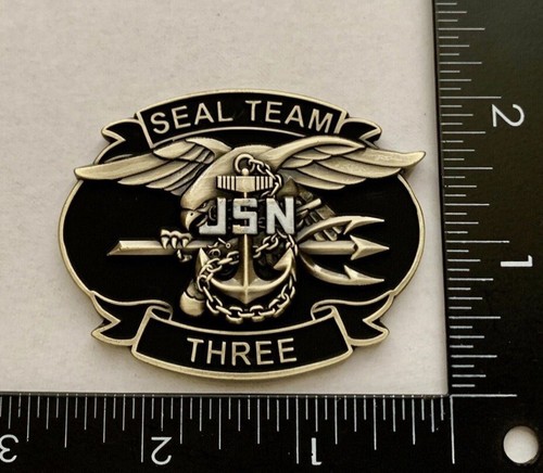Navy Seals Savage Seal Team 3 NSW Trident Punisher Skull Frog Challenge Coin CPO - Picture 12 of 14