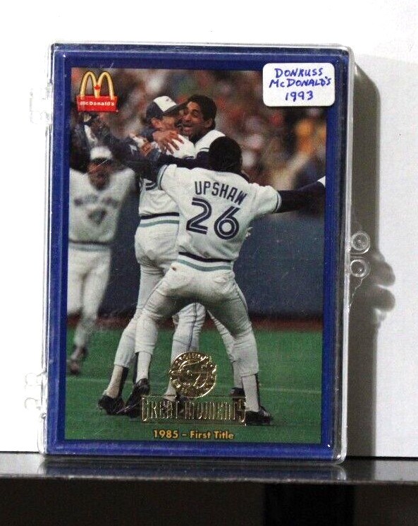 1993 DONRUSS McDonald's TORONTO BLUE JAYS GREAT MOMENTS 1985-1992 COMPLETE SET