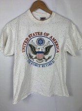 VTG 90s Retired Veterans US Air Force Heathered T-Shirt Men's Sz M Single Stitch