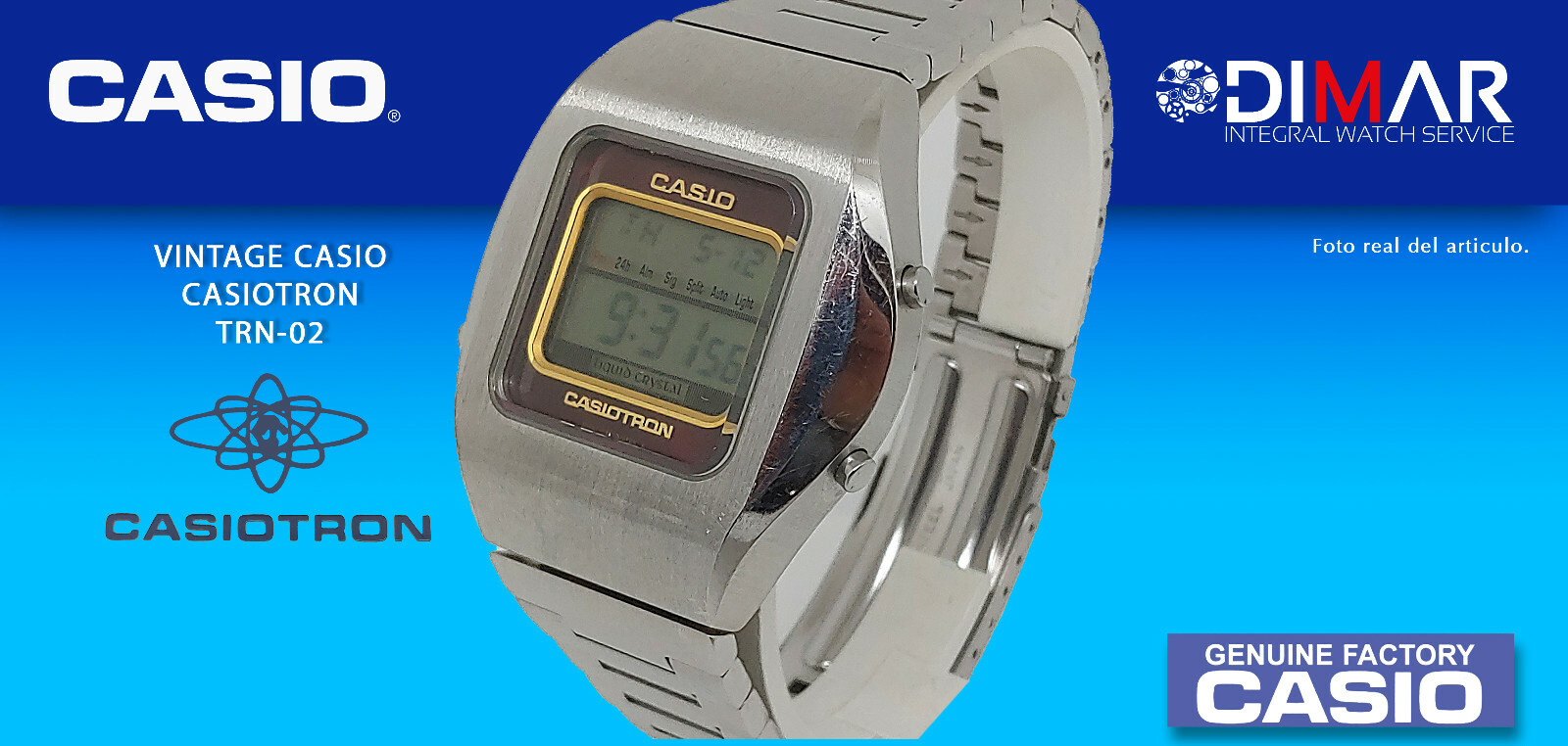 Vintage Casio CasioTron Trn-02-5T. QW.1670, Japan Wr.10Bar image 4