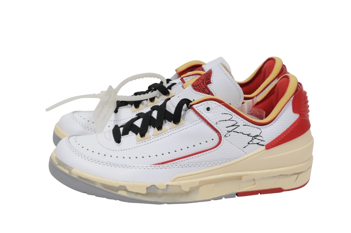 Nike Off White Air Jordan 2 Retro Low Top SP US 6.5 White Red 