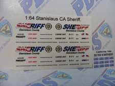 Stanislaus County Sheriff CA 1:64 Water Slide Decals Fits Tahoe & Explorer 2 set