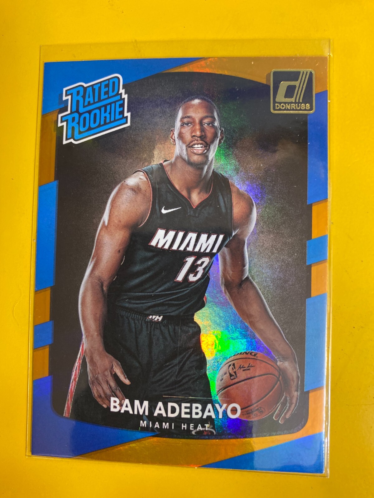 RS2301 2017-18 Donruss Holo Laser Orange #187 Bam Adebayo RATED ROOKIE