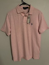 Polo Ralph Lauren The Iconic Mesh Polo Shirt Pink Classic Fit - Men's Small -New