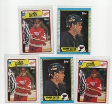 ADAM OATES RED WINGS 1988-90 TOPPS O-PEE-CHEE VINTAGE 5X HOF LOT EX-NM