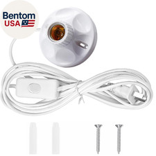 10FT Light Bulb Base with Cord E26/E27 Light Socket with On/Off Switch, 110V-250