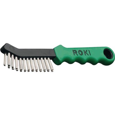 Drahtbürste ROKI  L.225mm 0,35mm VA 2-reihig LESSMANN Draht Bürste Stahlbürste