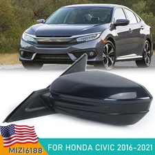 3Pin Driver Side Mirror Assembly Cosmic Blue Metallic For Honda Civic 2016-2021