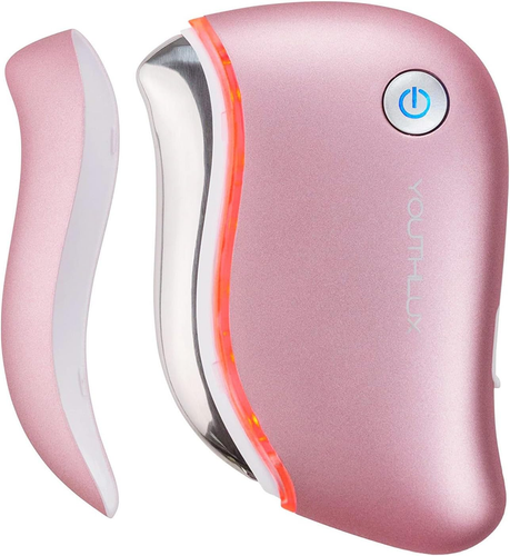 Prosculpt Massaggiatore Viso Gua Sha Riscaldato Strumento Elettrico per Scultura Viso Oro Rosa - Foto 10 di 12