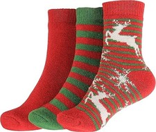 Women's Winter Boots Socks Thick Warm Cozy Crew Socks Medium Christmas 3 Pairs