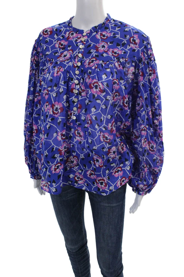 Blusa azul con botones estampado floral azul Etoile Isabel Marant para mujer talla 36 EUR Foto 2 de 4