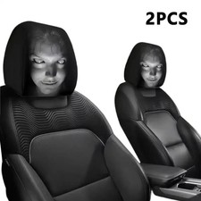 2x Horror Face Car Headrest Covers Breathable Elastic Universal Seat Cover UK
