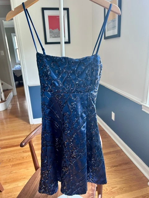 martha mini dress in midnight blue majorelle Majorelle Martha Mini Dress velvet floral blue strapless size small MSRP $188