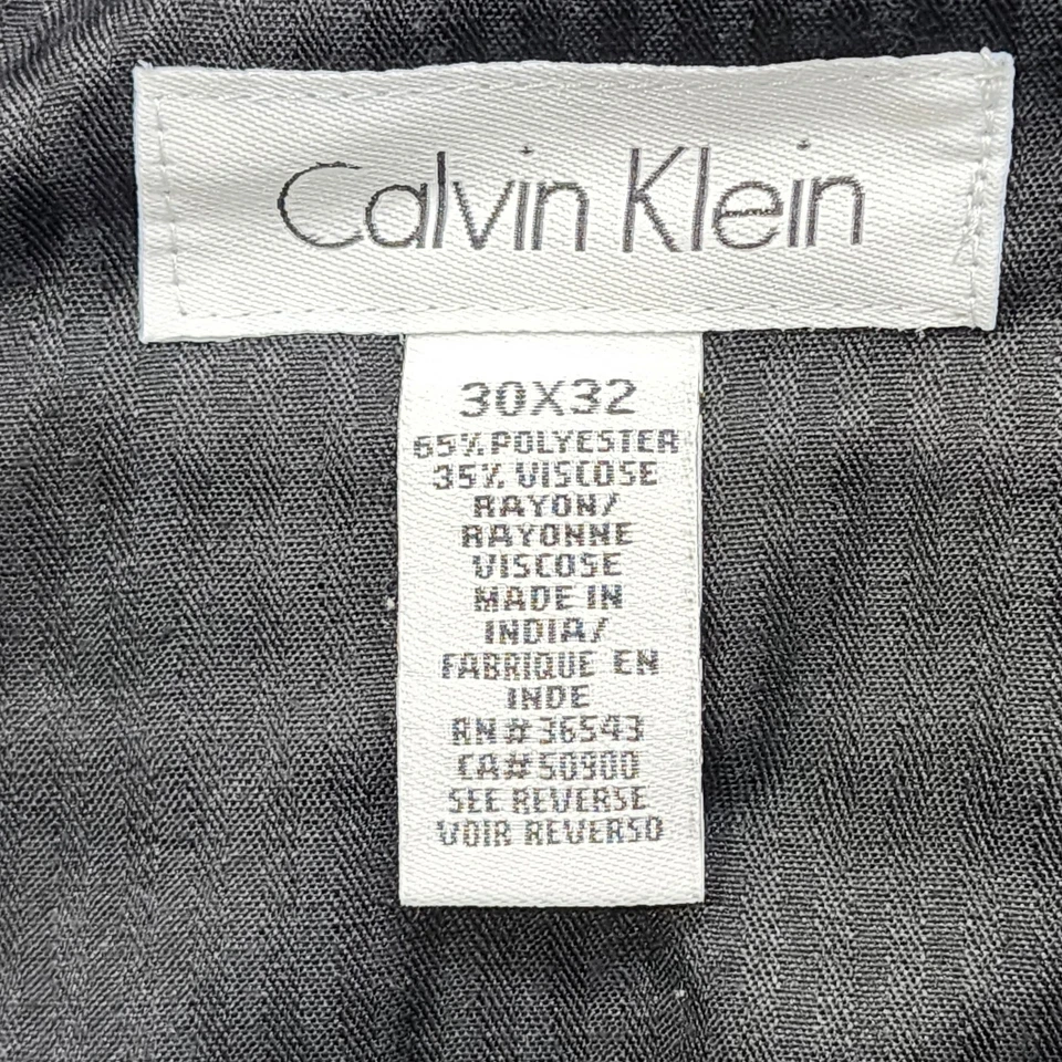 Calvin Klein Pants Mens 30X32 Black Chino Suit Flat Front Straight Leg Preppy - Image 4 of 4