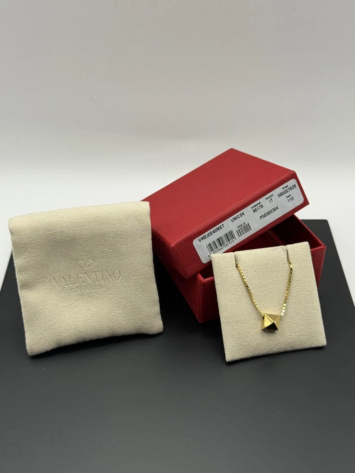 Collar Rockstud Único Valentino Garavani — Tono Dorado — Nuevo con Caja Foto 4 de 4