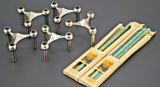 NrD026 5x Steck Kerzenhalter Kerzenständer v. Nagel Vintage 60er Jahre BMF Quist