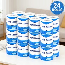 24/48 Rolls 3-Ply Toilet Paper 105x115mm Unscented Bamboo 200 Sheets per Roll