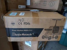 Blessreach Knee Walker Steerable Scooter Black WB2202-T Medical All-Terrain Disc