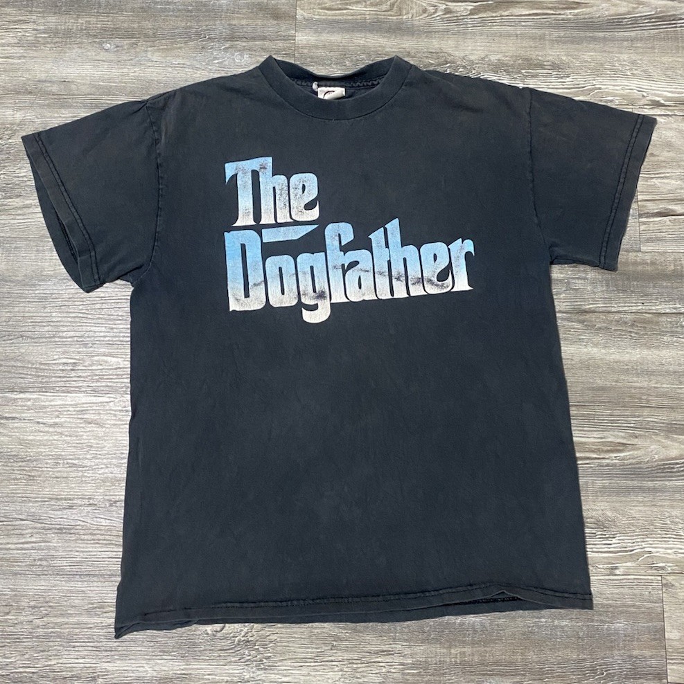 FILA Stampa grafica vintage The Dogfather Snoop Dogg rap hip hop Y2K sbiadita nera traforata