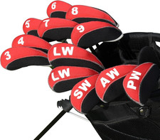 Golf Iron Head Covers 10Pcs Neoprene USA Flag Golf Club Protector Multi Color Go