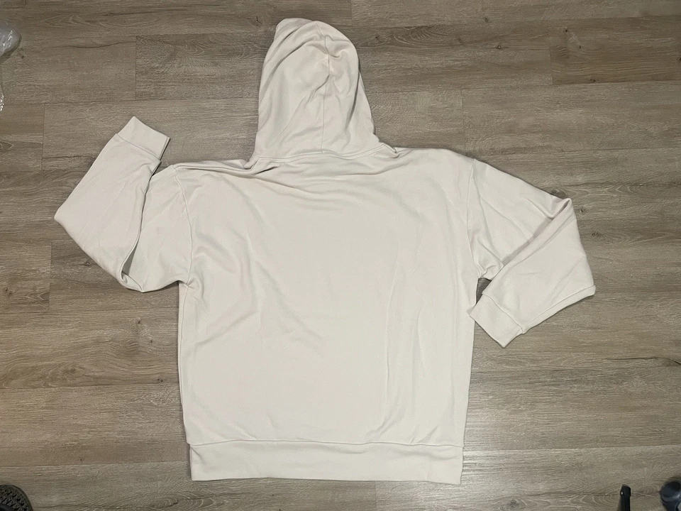 Sudadera con capucha suéter beige crema Asics SWEAT RELAX para hombre talla L Foto 2 de 4