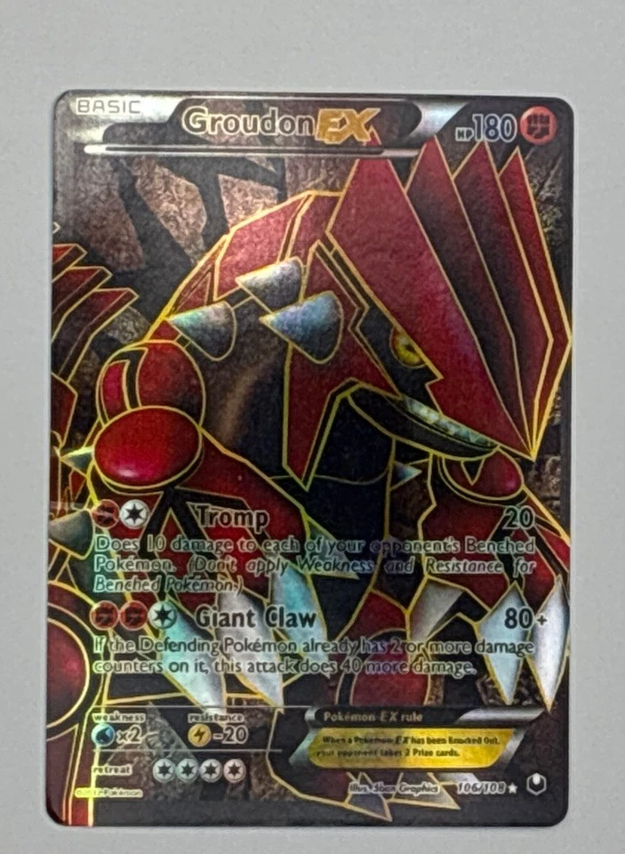 Groudon EX Full Art Ultra Rare Holo Pokémon Card 106/108 Dark Explorers English