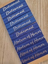 SALE Set of 10 Navy and Silver Bridal Hair Ties Bridesmaid Maid of Honor
