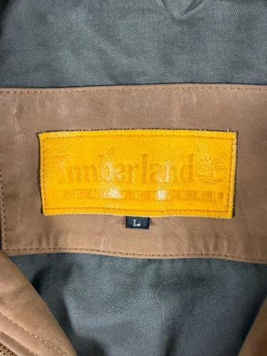 Vintage Timberland Leather Jacket Size L Brown Utility Field Coat image 4