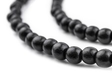 Black Natural Wood Beads 6mm Round 16 Inch Strand