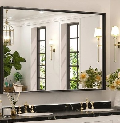 Keonjinn 40x30 Black Framed Bathroom Vanity Wall Mirror