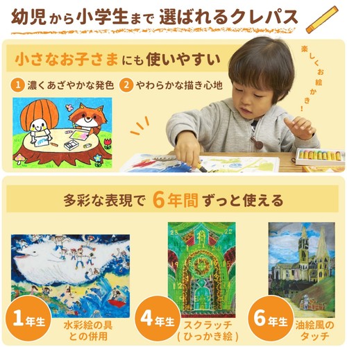 Sakura Cray Pas Futoshimaki 16 Color Pastels Pack Ideal for Kids Drawing - Picture 6 of 12