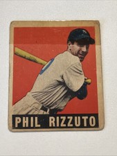 1948-1949 Leaf #11 PHIL RIZZUTO Baseball Card New York Yankees ROOKIE HOF