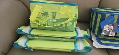 Trader Joe's Mini Insulated Tote Bag Limited Edition Green And Teal