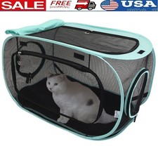 Outdoor Play Kennel Cats  Small Animals Expandable Durable Mesh Enclosure New