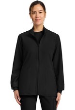 Cherokee Women Scrubs Zip Up Scrub Jacket CK00013A BLK Black Free Ship