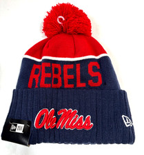 Ole Miss Rebels NCAA NE Sport Knit Pom Hat~Navy/Red